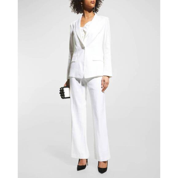 NEW MILLY avery linen blazer in white